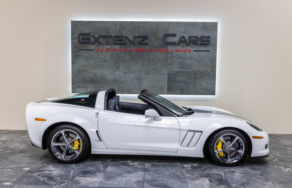 Corvette C6 Grand Sport Blanche lateral decapot
